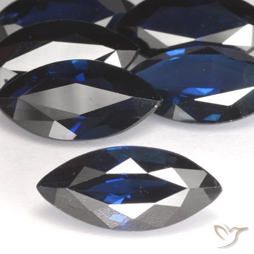1.31ct Naturel Bleu foncé Saphir, Marquise, VVS-VS