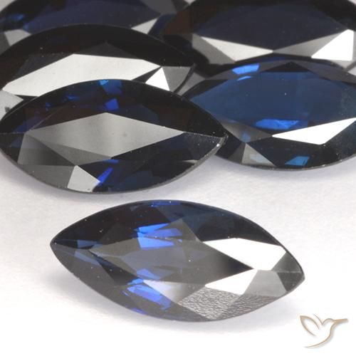 Saphir Bleu foncé naturelle Marquise, 1.31 ct, VVS-VS