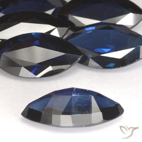 Saphir Bleu foncé naturelle Marquise, 1.31 ct, VVS-VS