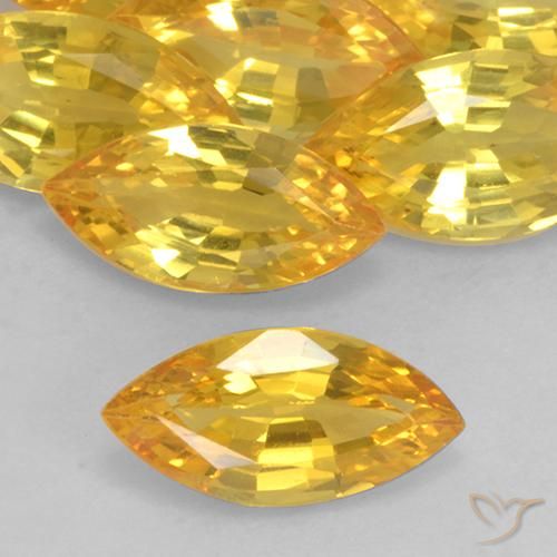 1.08ct Naturel Doré Saphir, Marquise, VVS-VS