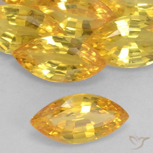 Saphir Doré naturelle Marquise, 1.08 ct, VVS-VS