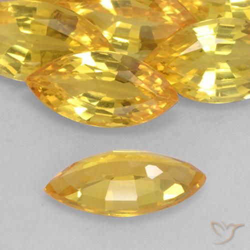 Saphir Doré naturelle Marquise, 1.08 ct, VVS-VS