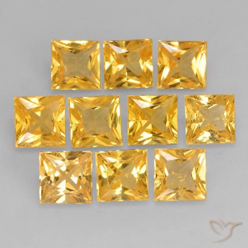 0.39ct Naturel Or moyen Saphir, Carré, VS