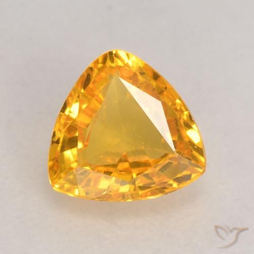 0.64ct Naturel Doré moyen Saphir, Trillion, VVS-VS