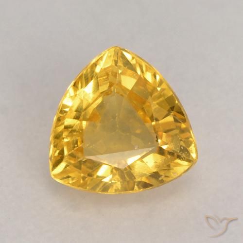 0.63ct Naturel Doré Saphir, Trillion, VS