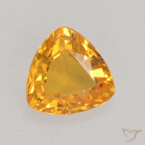 0.64ct Naturel Orange-or Saphir, Trillion, VVS-VS