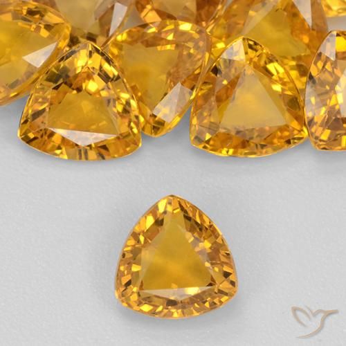 0.62ct Naturel Doré foncé Saphir, Trillion, VVS-VS