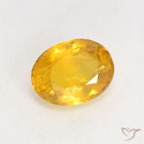 Saphir Orange Doré naturelle ovale, 1.09 ct, VS-SI