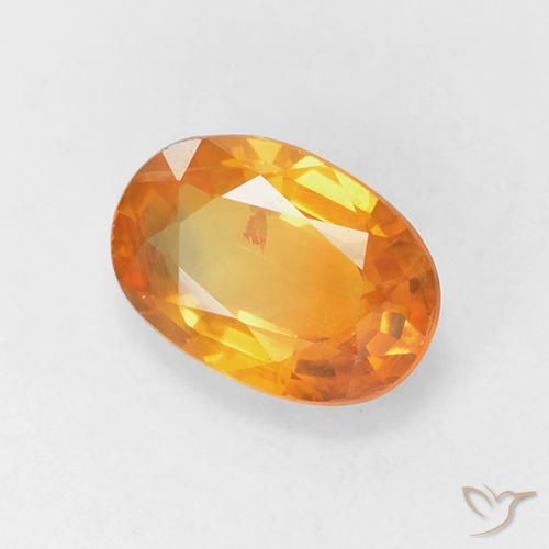 Saphir Orange moyen naturelle ovale, 1.45 ct, VS-SI