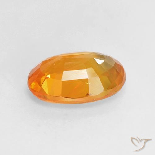 Saphir Orange moyen naturelle ovale, 1.45 ct, VS-SI