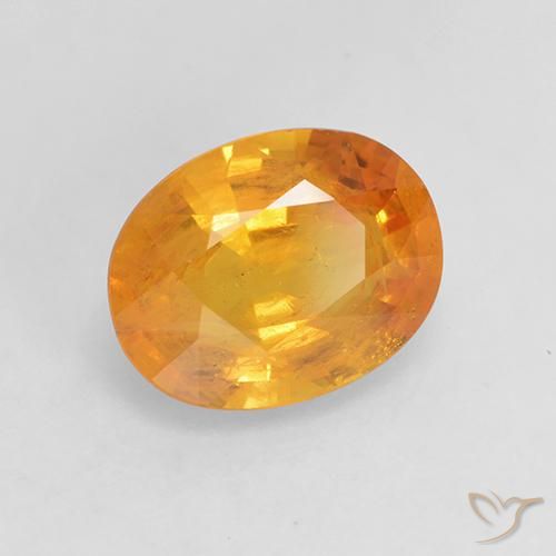 Saphir Orange moyen naturelle ovale, 1.81 ct, VS-SI
