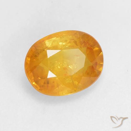 Saphir Orange Doré naturelle ovale, 1.70 ct, VS-SI