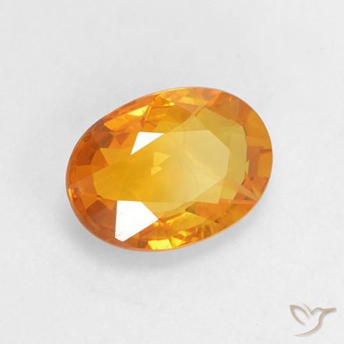 Saphir Orange moyen naturelle ovale, 1.51 ct, VS