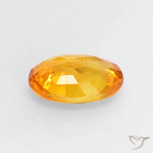 Saphir Orange moyen naturelle ovale, 1.51 ct, VS