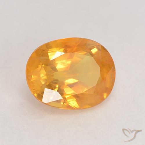 Saphir Orange moyen naturelle ovale, 1.51 ct, VS-SI