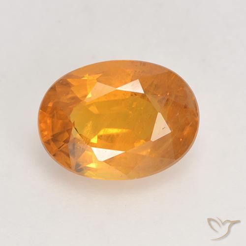 1.67ct Naturel Or orange foncé Saphir, ovale, VS-SI