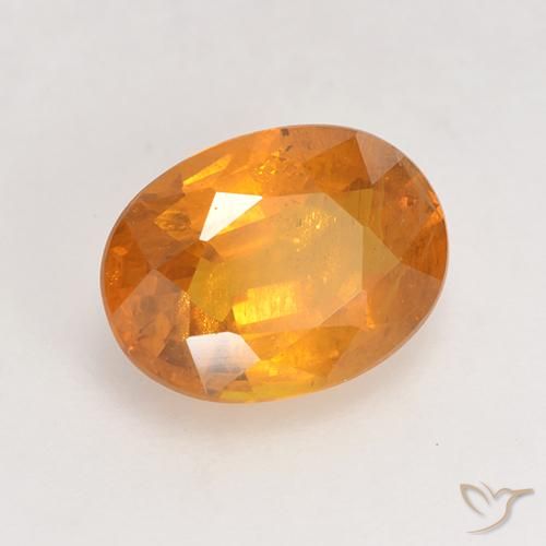 Saphir Or orange foncé naturelle ovale, 1.67 ct, VS-SI