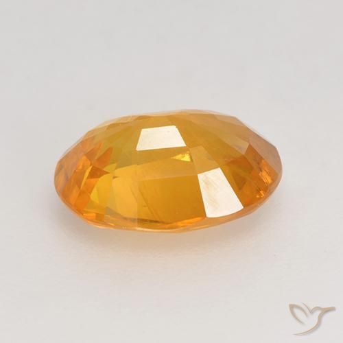 Saphir Or orange foncé naturelle ovale, 1.67 ct, VS-SI