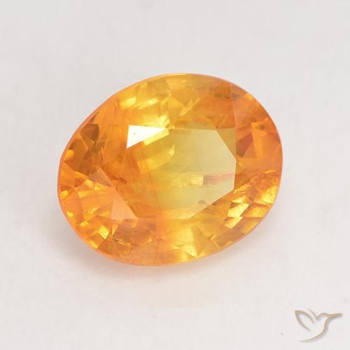 Saphir Orange moyen naturelle ovale, 1.78 ct, VS-SI