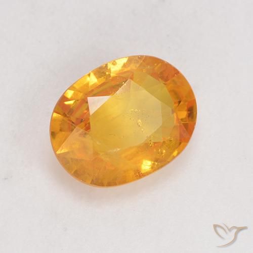Saphir Orange-or naturelle ovale, 1.40 ct, VS-SI
