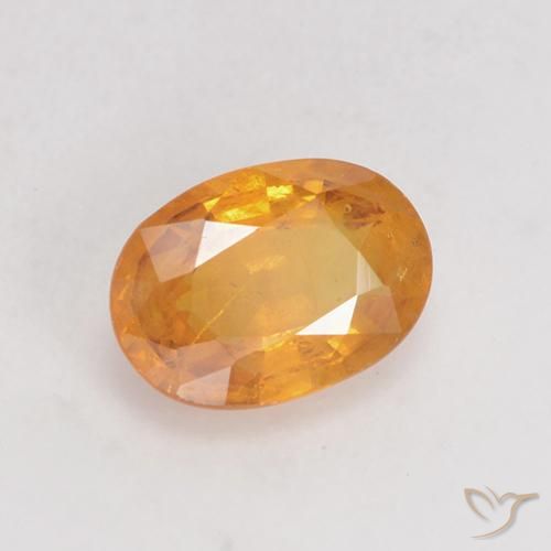 Saphir Orange moyen naturelle ovale, 0.88 ct, VS-SI