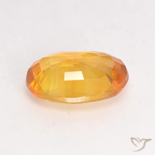 Saphir Orange moyen naturelle ovale, 1.72 ct, VS