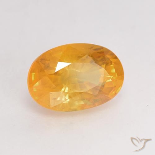 Saphir Orange moyen naturelle ovale, 1.50 ct, VS