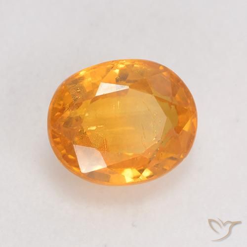 Saphir Orange moyen naturelle ovale, 0.98 ct, VS-SI