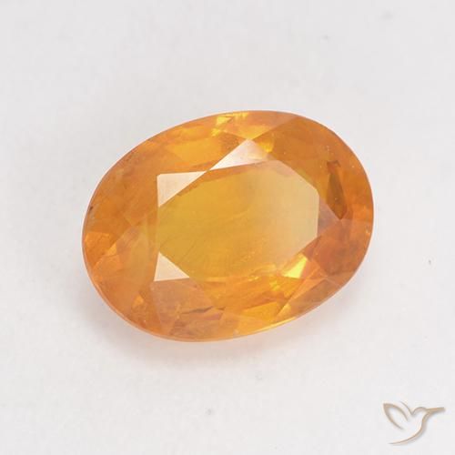 Saphir Orange-or naturelle ovale, 1.63 ct, VS-SI