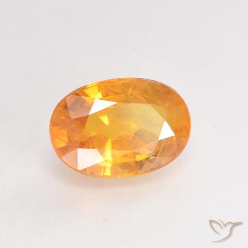 Saphir Orange moyen naturelle ovale, 1.26 ct, VS-SI