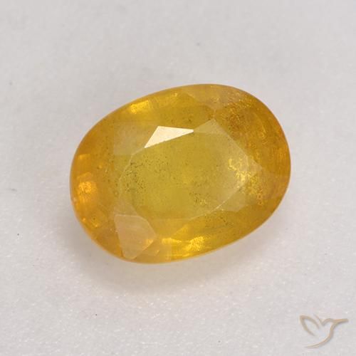 Saphir Orange Doré naturelle ovale, 2.05 ct, SI