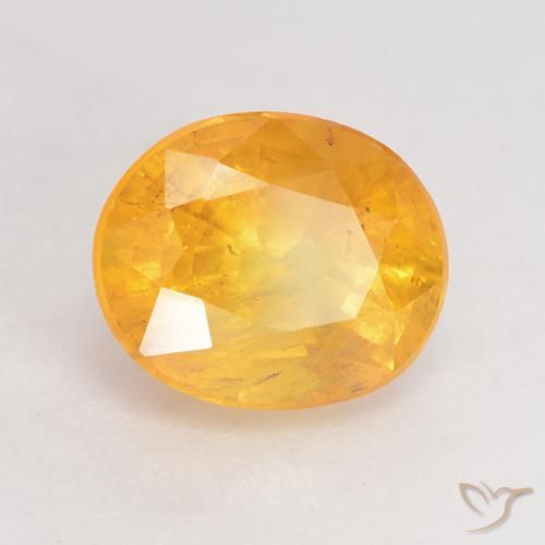 Saphir Orange Doré naturelle ovale, 1.75 ct, SI