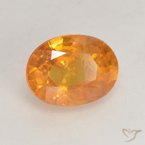 Saphir Or orange foncé naturelle ovale, 1.88 ct, VS-SI