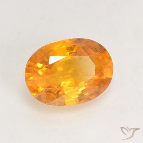 Saphir Orange moyen naturelle ovale, 1.58 ct, VS-SI