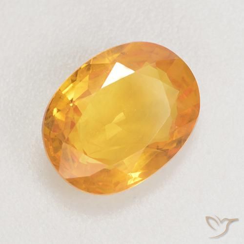 Saphir Orange Doré naturelle ovale, 1.42 ct, VS-SI