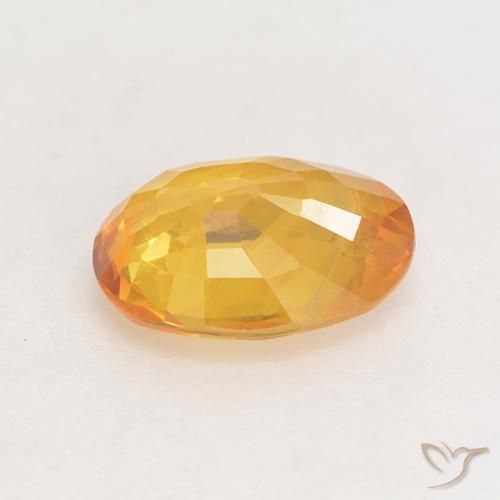 Saphir Orange Doré naturelle ovale, 1.42 ct, VS-SI