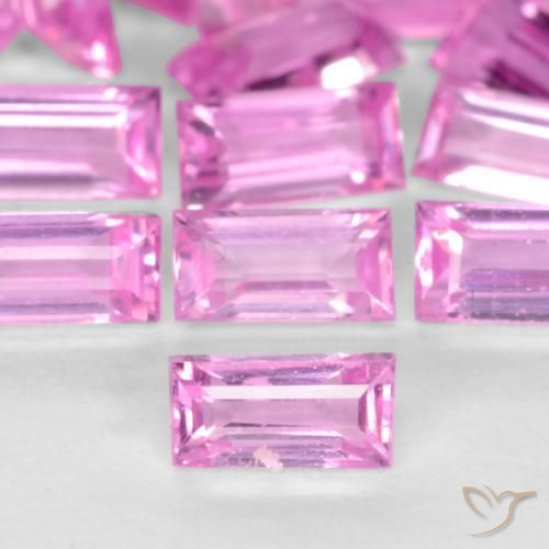 Saphir Pourpre-rose naturelle Baquette, 0.07 ct, VVS-VS