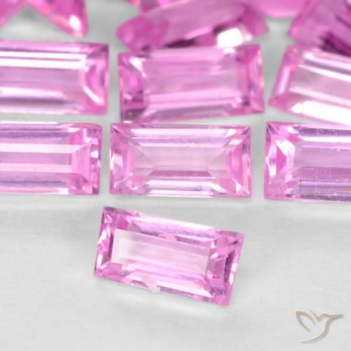 Saphir Pourpre-rose naturelle Baquette, 0.07 ct, VVS-VS