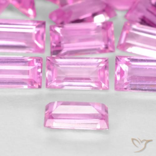 Saphir Pourpre-rose naturelle Baquette, 0.07 ct, VVS-VS