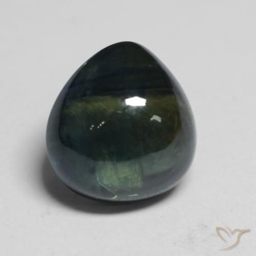 1.82ct Naturel Black Green Saphir, En forme de poire, Translucide