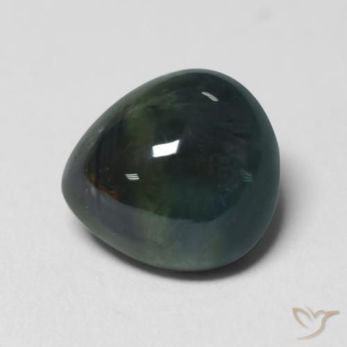 Saphir Black Green naturelle En forme de poire, 1.82 ct, Translucide