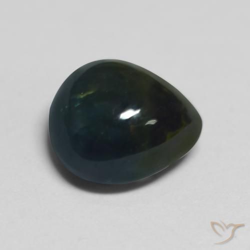 Saphir Black Green naturelle En forme de poire, 1.82 ct, Translucide
