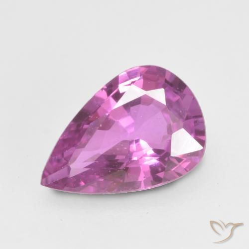 Saphir Pourpre intense naturelle En forme de poire, 0.60 ct, VVS-VS