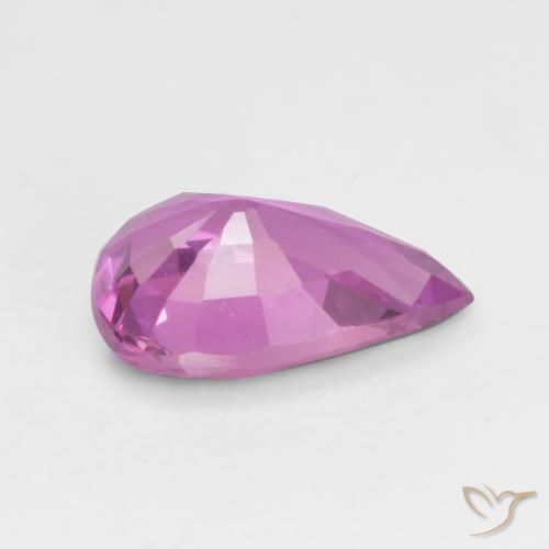 Saphir Pourpre intense naturelle En forme de poire, 0.60 ct, VVS-VS