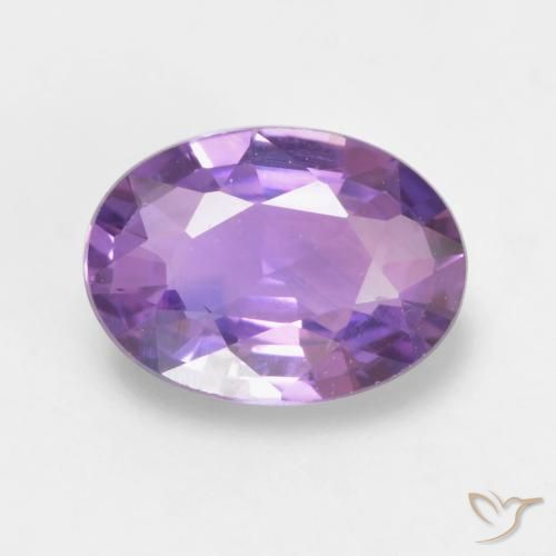 Saphir Violet rose moyen naturelle ovale, 0.58 ct, VVS-VS