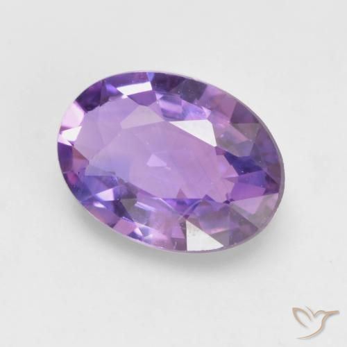 Saphir Violet rose moyen naturelle ovale, 0.58 ct, VVS-VS