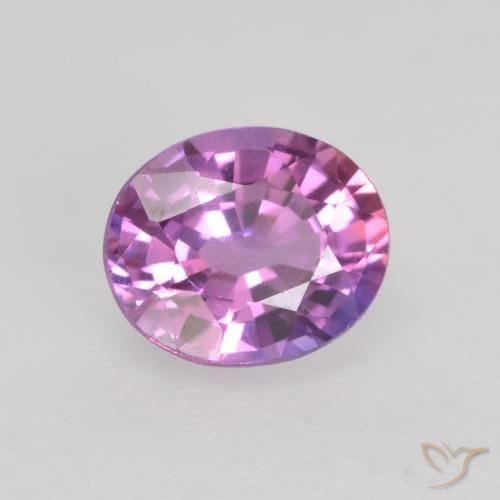 Saphir Violet Rosâtre naturelle ovale, 0.73 ct, VVS-VS