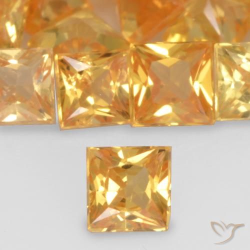0.21ct Naturel Orange moyen Saphir, Carré, VS