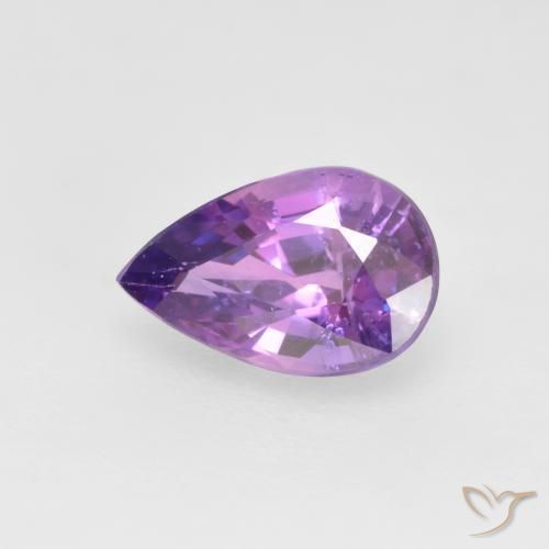 Saphir Pourpre électrique naturelle En forme de poire, 0.67 ct, VS