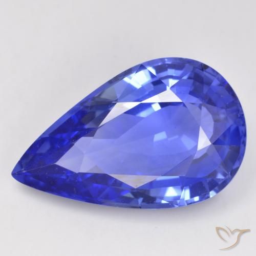 Saphir Bleu Barbeau naturelle En forme de poire, 12.22 ct, IF